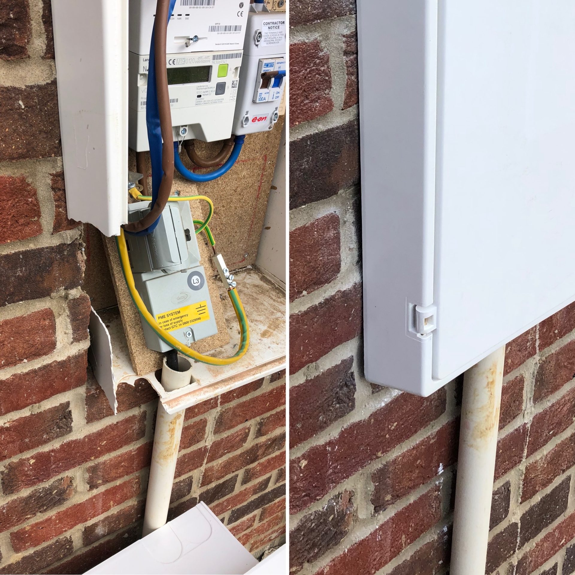 Badly Damaged Meter Box Repair