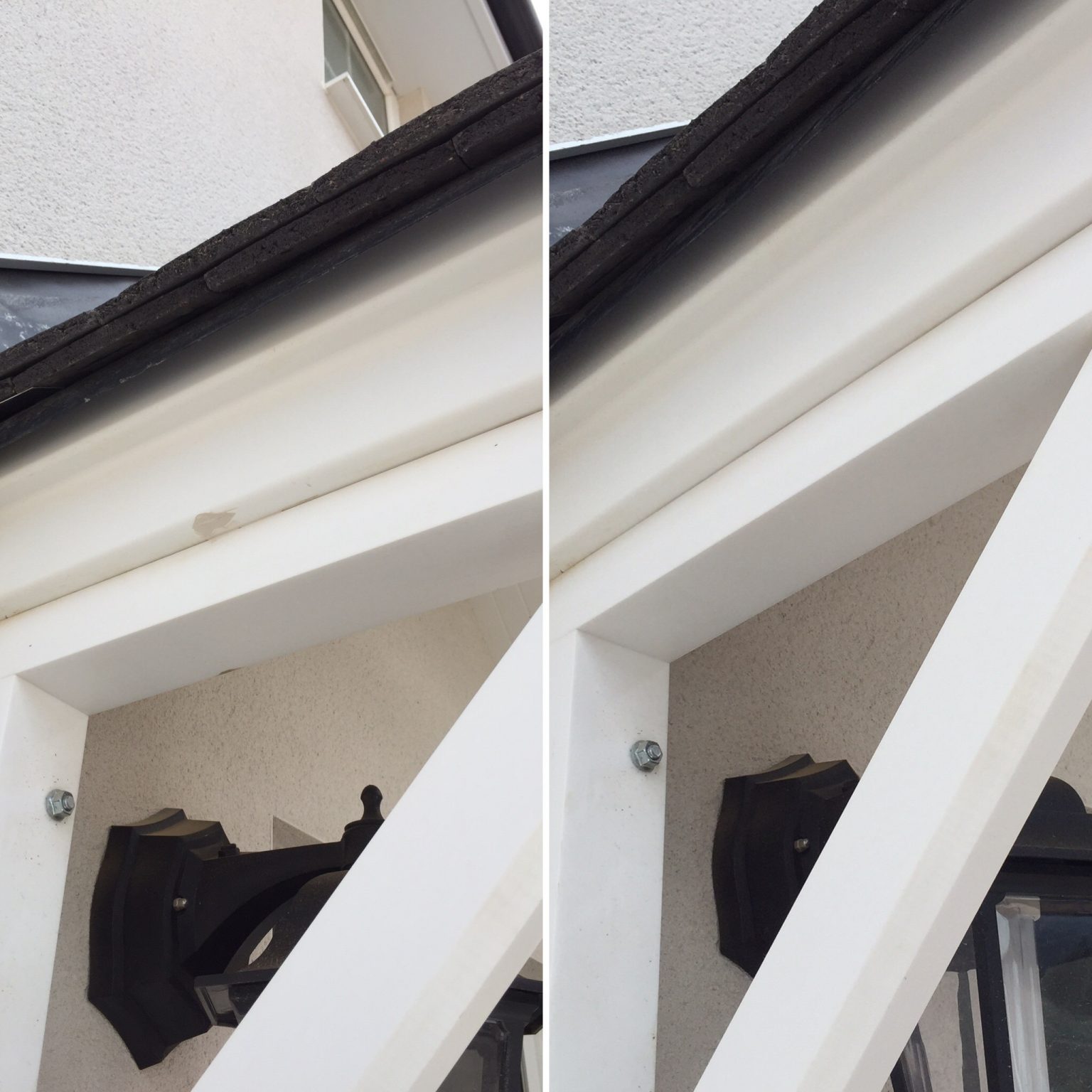 Damaged GRP porch