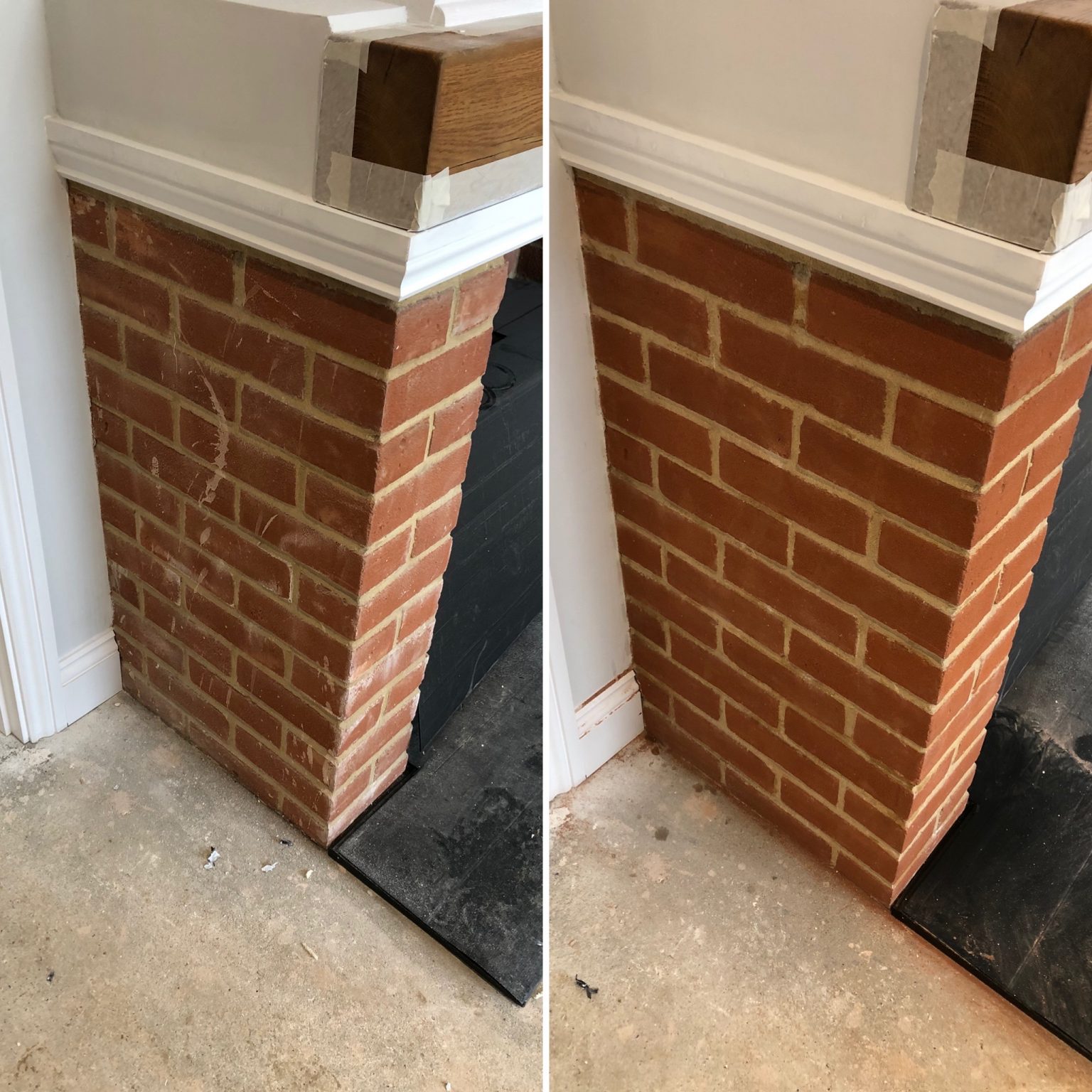 Stained brickwork